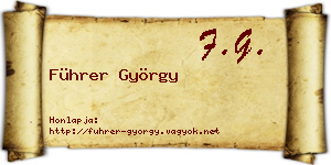 Führer György névjegykártya