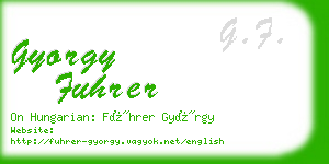 gyorgy fuhrer business card